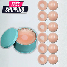 6/12pcs Reusable Silicone Nipple Cover for Womens Sticky Round Nipple Pasties US