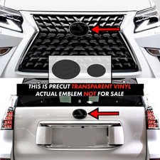 Fits 2020-2023 Lexus Gx460 Precut Smoke Emblem Tint Overlay Decal Front Rear Fits 2020-2023 Lexus Gx460 Precut Smoke Emblem Tint Overlay Decal Front Rear