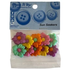 Dress It Up Creative Sun Seekers Buttons - Embossed Dimensional Flowers 031