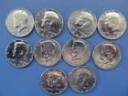 Lot of 10 -1966 Kennedy Half Dollar Coins - 40% Silver