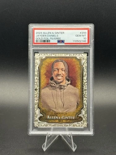 2024 Allen & Ginter Jayden Daniels Gold FOIL FILIGREE /50 Rookie RC - PSA 10 SP