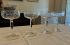 Set of 4 Vintage Etched Glass Floral Pattern Champage Glasses-Glastonbury Lotus? — photo 2