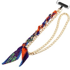 Crossbody Phone Lanyard, Scarf Metal Purse Replacement Strap, Purple