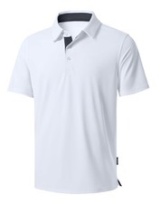 Men's Golf Shirts Dry Fit Moisture Wicking Performance Short Sleeve Collared ...