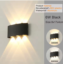 LED Wall Sconces Modern Indoor Outdoor Lamp, White Up Down Wall Mount Lights