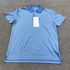 Blue Tonal Golf Polo Shirt Mens Performance Wicking UV Protection 50 Top