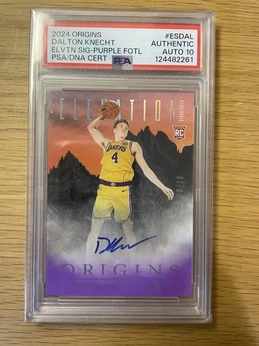 2024-25 Panini Origins Dalton Knecht Elevation Auto Purple 09/18 PSA AUTO 10