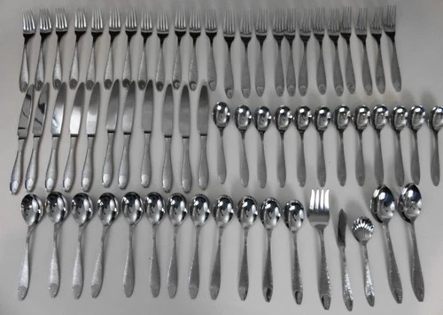 64pc Set Gorham Fish Out of Water Flatware Set Stainless Steel Place Setting EUC