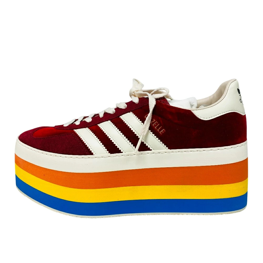 SAOLA GUCCI 27 707871 Sneakers Adidas Tre Righe Suola Spessa Gazzella Rosso Uomo s
