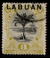 NORTH BORNEO - Labuan QV SG64a, 3c ochre, FINE USED. Cat &pound;10.