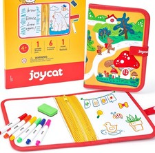 10-Inch Dual-Sided Dry Erase Travel Board for Kids with Zippered Storage -