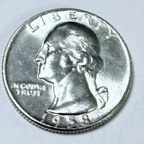 1958-D Washington Quarter 90% Silver AU About Uncirculated Details #4376