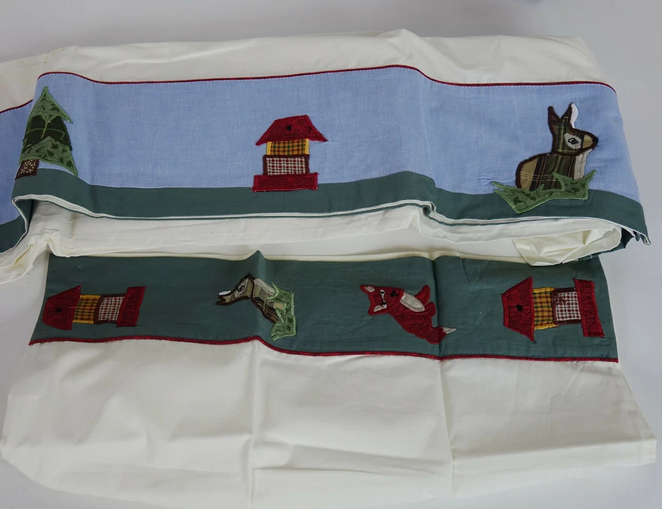 NUEVO Juego de sábanas con retazos de animales del bosque para niños niños y niñas juego de 5 piezas DOBLE Foto 2 de 4