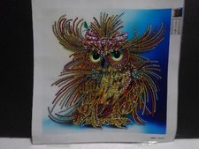 Completed Wild Owl Diamond Painting 3D Wall Art Owl Decor 25x25 cm