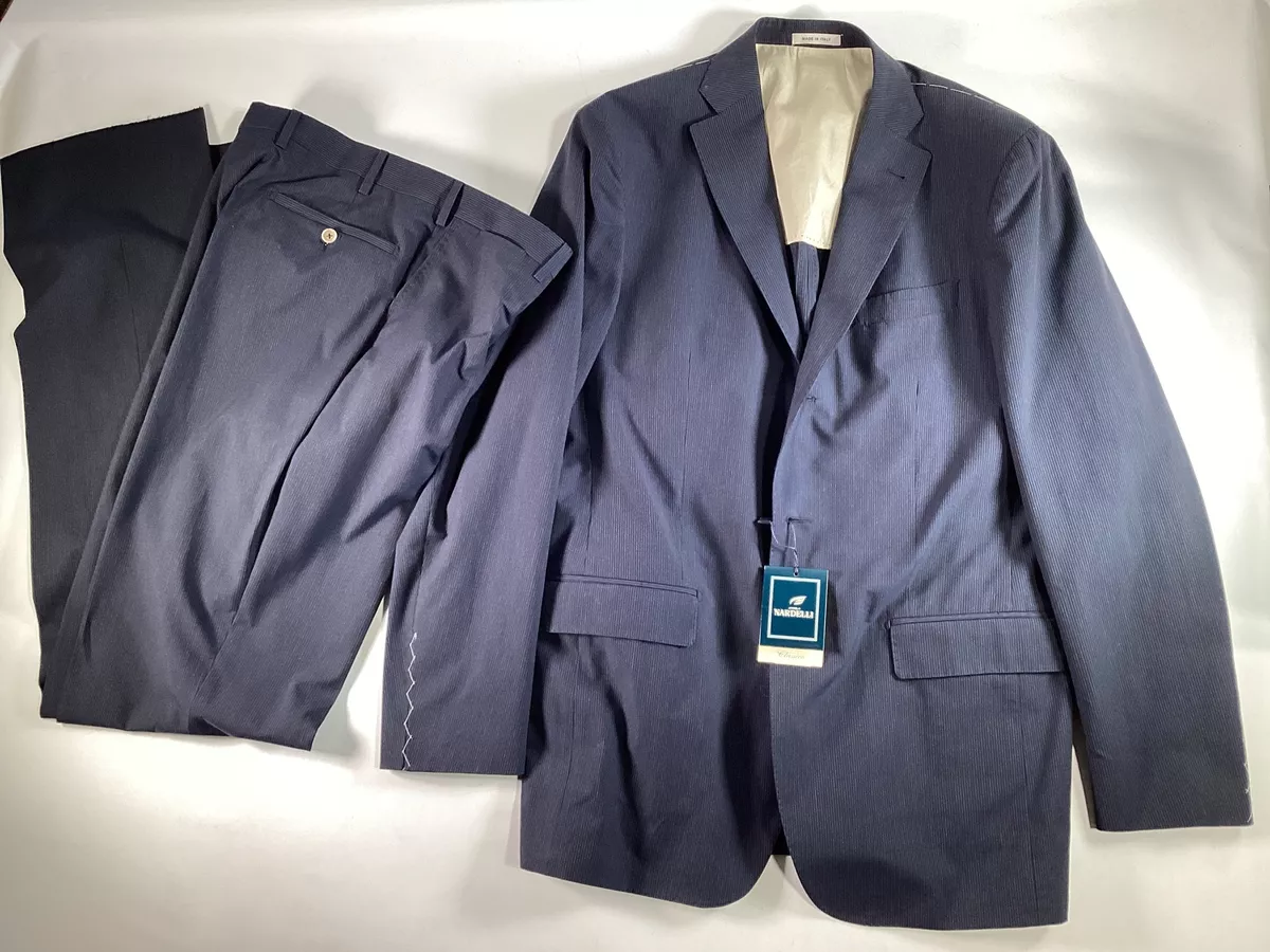 Navy blue cotton best sale suit
