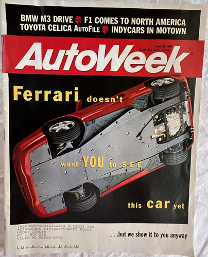 June 20, 1994 Magazine Ferrari F355 Toyota Celica BMW M3 F1 N. America