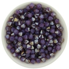 Preciosa Bicones Amethyst Opal Iris Mist 4mm, 6mm Crystal Bicones