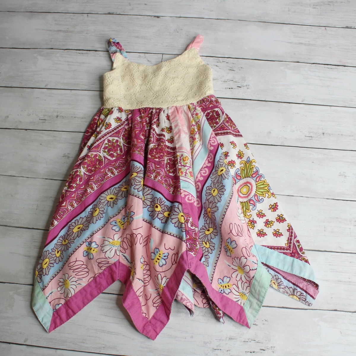 Blueberry Blvd Vintage Girl Sun Dress Size 2T Lace Boho
