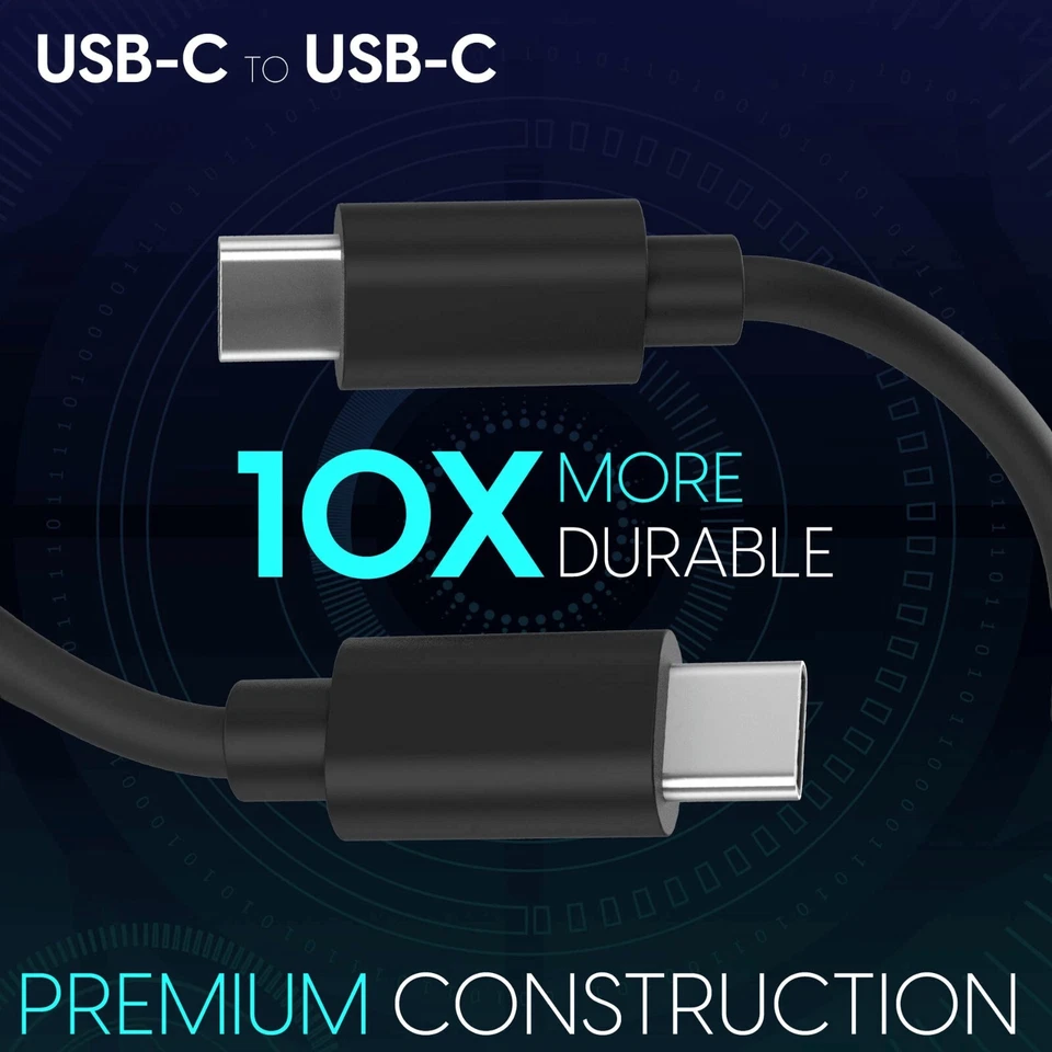 USB-C to USB C Type-C Fast Charging Data SYNC Charger Cable Cord 3/6/10FT LONG - Image 2 of 4