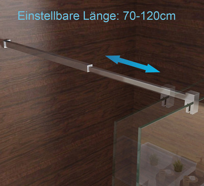 Glaswand Stabilisator Haltestange für Duschabtrennung Walk in dusche 70-120cm C1