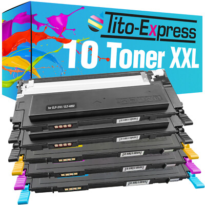 10 Toner XXL für Samsung CLT-4092S CLX-3175 FW CLX-3175 N CLP-310 CLP-310 N