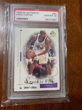 1998 SP Authentic Vince Carter #95 Rookie FX 597/3500 PSA 10