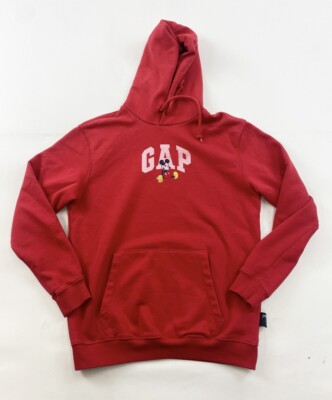 Gap x Disney Mickey Mouse Hoodie Sweatshirt Mens XS Red Rare