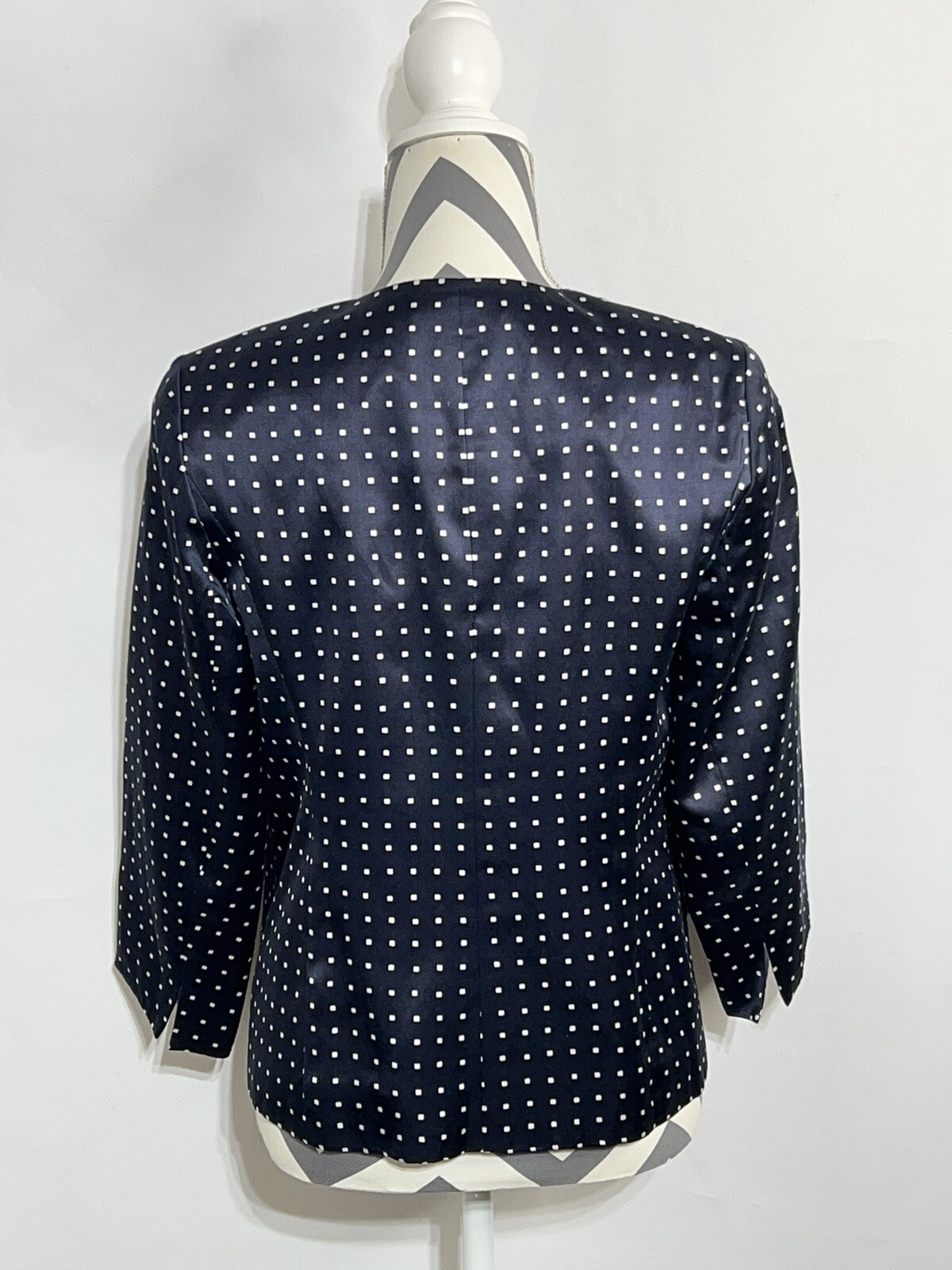 Pendleton Jacket Blazer Silk Blend Navy Blue Whit… - image 6