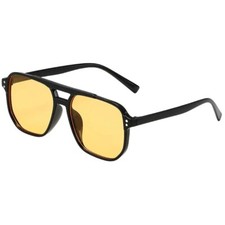 UV400 Sunglasses - Black Frame - Goldish Yellow Tint - great for summer/winter