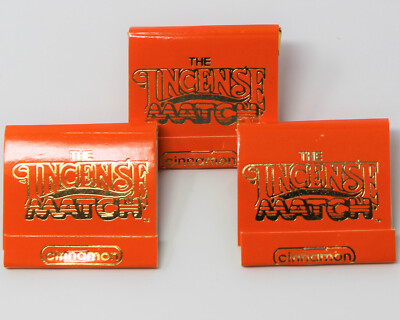 Cinnamon: Scented Incense Match Books - Lot of 3 Books (90 Matches)