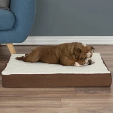 Petmaker 80-PET5089B Orthopedic Sherpa Top Pet Bed with Memory Foam & Removable 