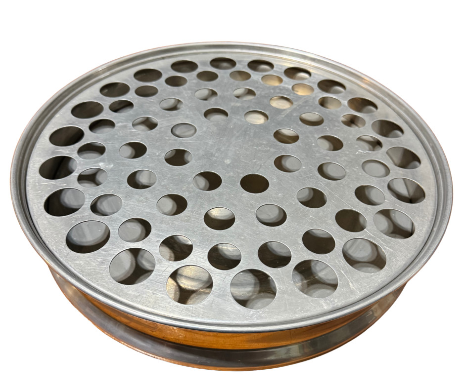 Vintage Communion Cup Tray Set 13.5" Aluminum 4-Ring 66 Cups 2-Piece Rare