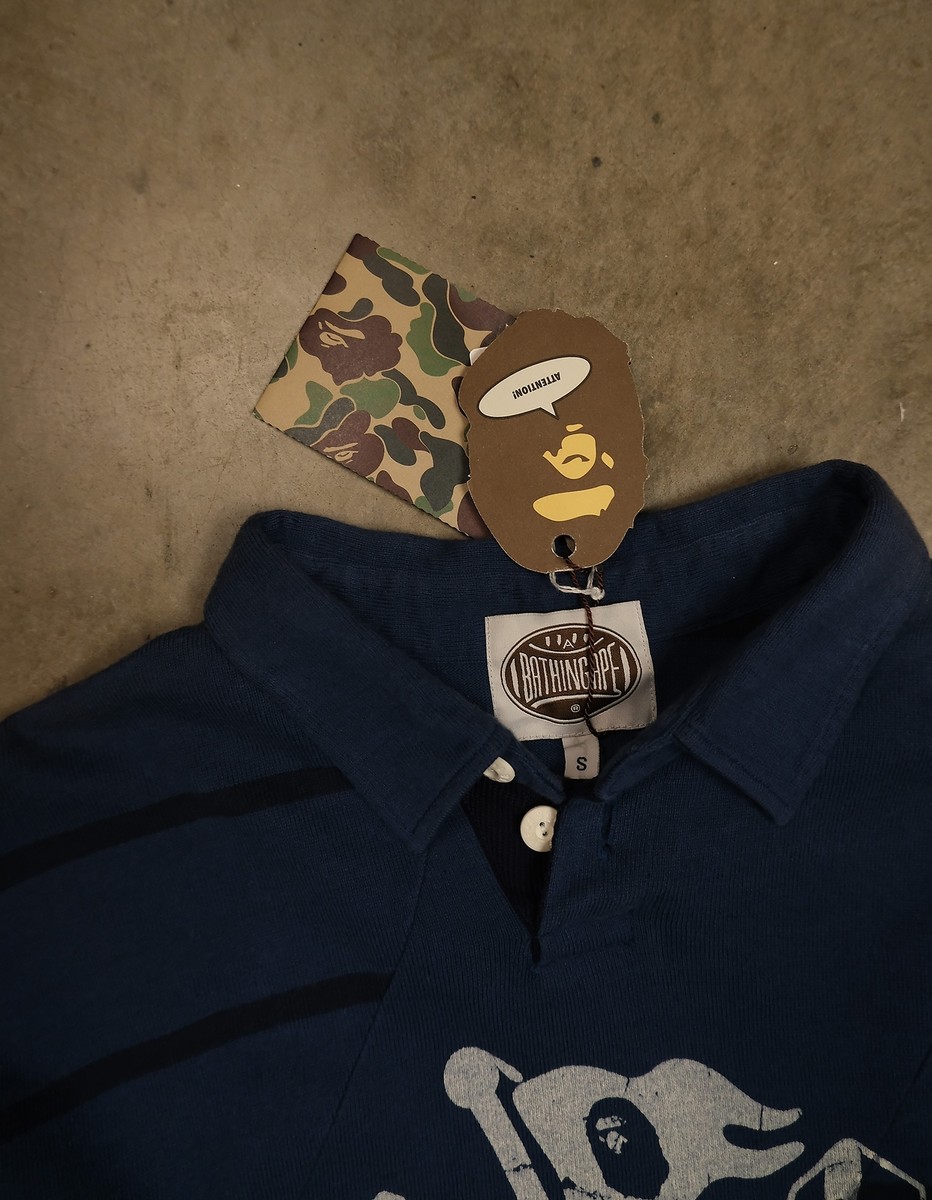 A Bathing Ape ラグビーポロ A Bathing Ape ラグビーポロ A BATHING APE COLOR BLOCKING OVERSIZED