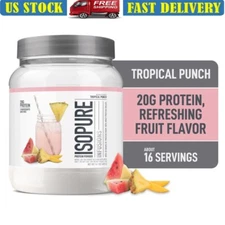 Whey Isolate Protein Powder Infusions Tropical Punch 20g Protein 16 Servings New