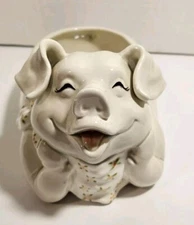 RARE Fitz And Floyd Ceramic Pig Dish / Planter 1982 Cute pig