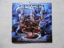 Testament band autographs signed CD booklet "Titans of Creations"