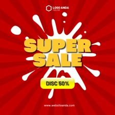 30 Sales Banner Canva Template - Digital Product | Square Design Email delivery