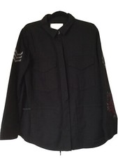 Zadig & Voltaire Black Tackl Military Overshirt Shacket Size L