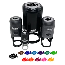 Toothy Piranha Fish Self-Inking Rubber Stamp Ink Stamper