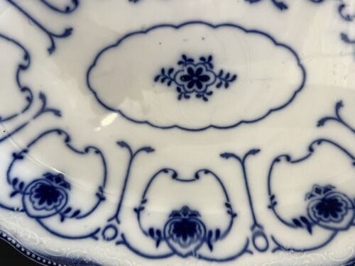 WH Grindley Flow Blue Platter Beaufort Pattern XL Oval 14” Antique 1899 Granny - Bild 2 von 8