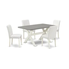 East West Furniture X096AB264-5 5-Piece Fashionable Modern Dining Table Set...