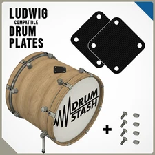 Ludwig Vintage Classic Drums 3D Printed Bass Masking Plate Set, Color Options