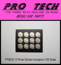 PTMC 6 12) 1:25 Scale Photo Etched Hood Pins Search LBR Model Parts PRO TECH