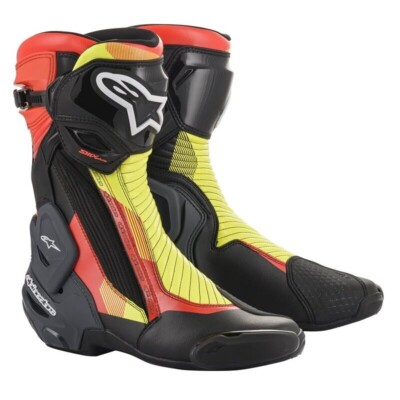 Stiefel Motorrad Mann Alpinestars Smx Plus V2 Boots Sport Racing Black Rot Gelb