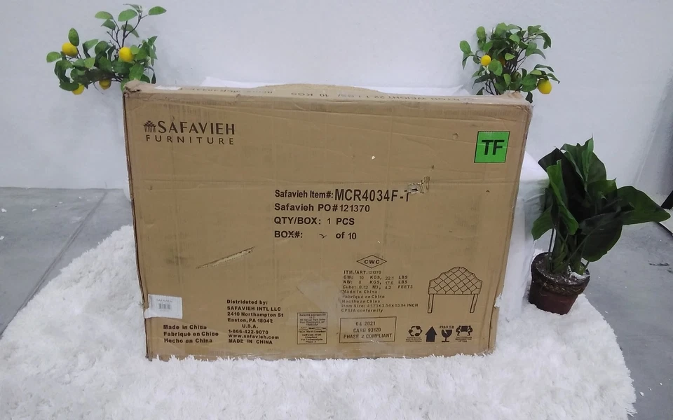 Cabecero de terciopelo de berenjena Safavieh, precio reducido 2172706635 MCR4034F-T Foto 3 de 4