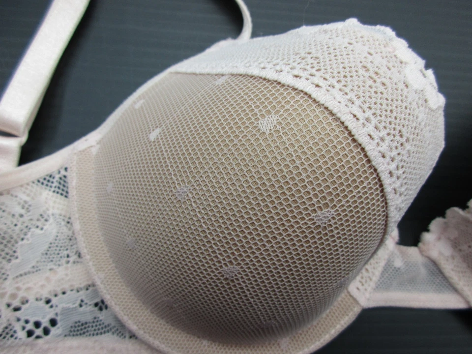 Sutiã feminino 34A DKNY renda rosa com aro acolchoado camiseta 1G - Imagem 4 de 4