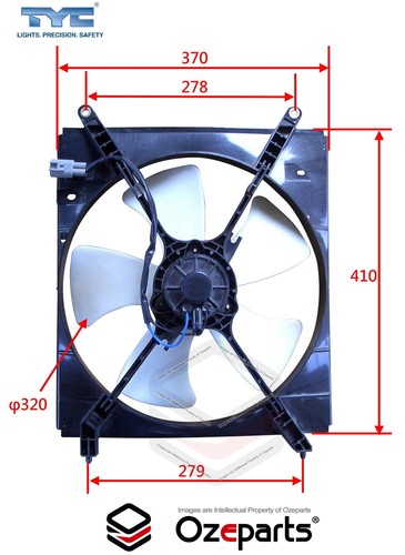 AC Air Condenser Thermo Cooling Fan Assembly For Toyota Camry DV20 00~02 4 Cyl - Picture 5 of 6