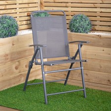 Factory Seconds: Multi-Position Folding Garden Patio Single Chair in Grey