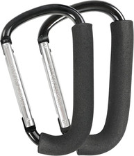 Stroller Hooks, 6.3" Large Stroller Clip, 2 Pack Stroller Hooks for Hanging Bags