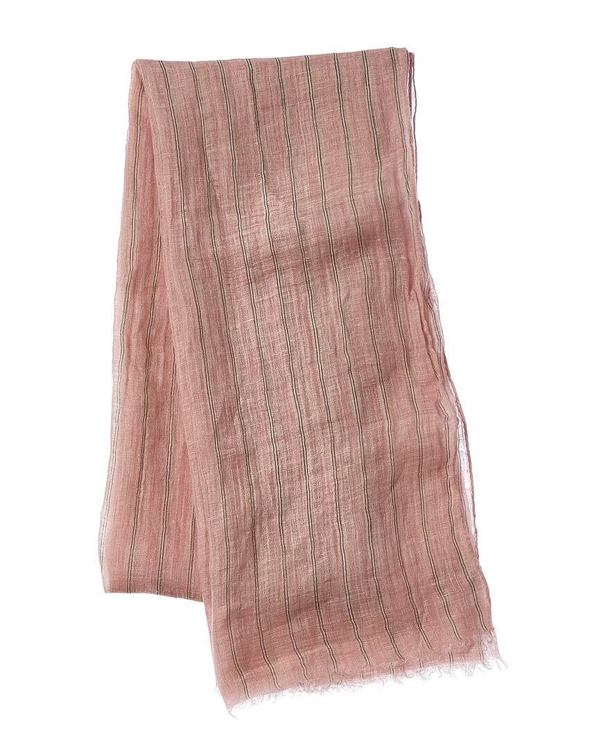 Льняной шарф Brunello Cucinelli Женский розовый 172890₽